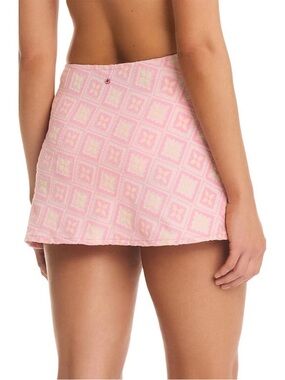 NWT Red Carter Geo Jacquard Pink Scoop Neck O Ring Cover Up Skirt L